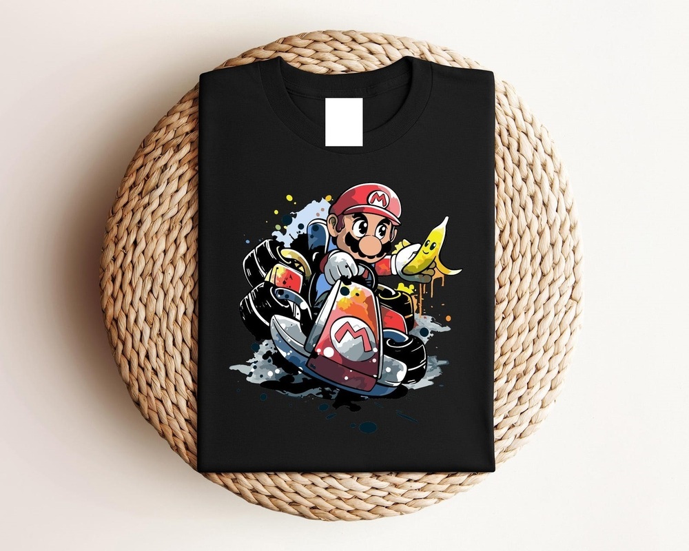 Super Mario Party Shirt, Super Mario Birthday Shirt Black Shirt